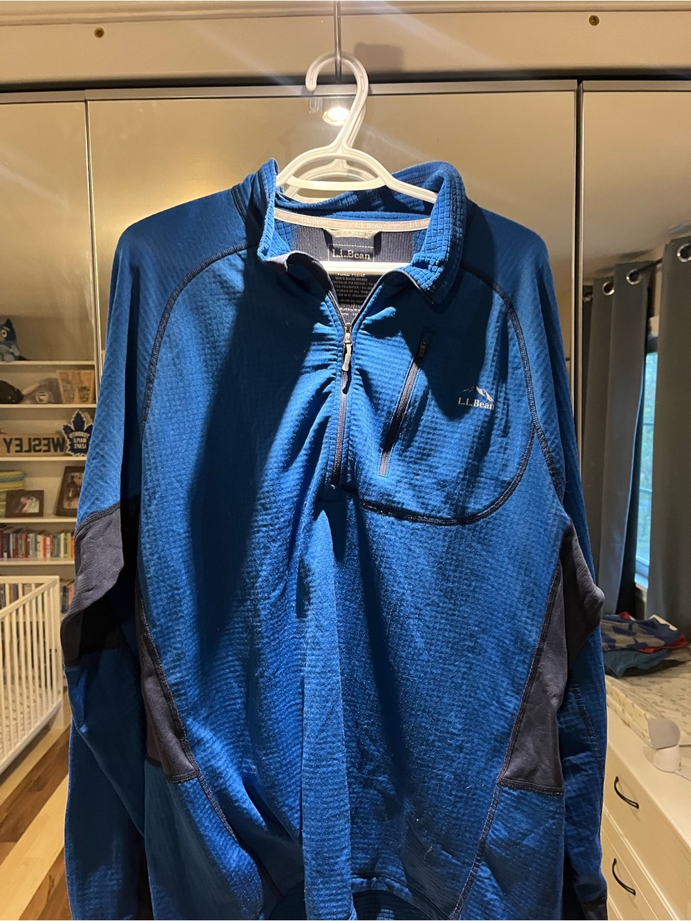 L.L. Bean Blue and Navy Quarter-Zip Pullover